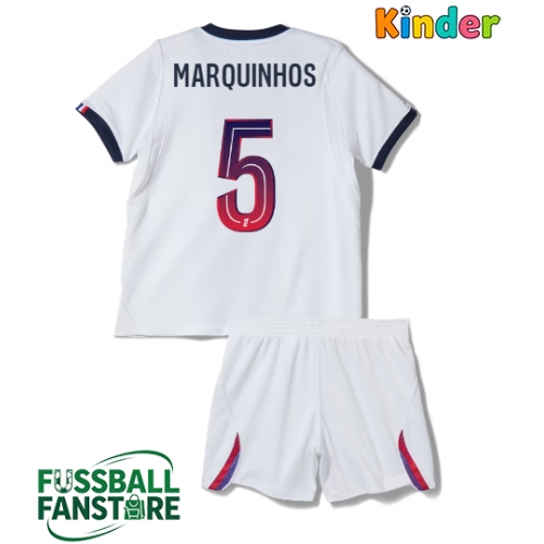 Paris Saint-Germain Marquinhos #5 Replik Auswärtstrikot Kinder 2026-27 Kurzarm (+ Kurze Hosen)
